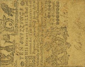 pS582 from United States: 10 Shillings from 1739 pS582 from United States: 10 Shillings from 1739