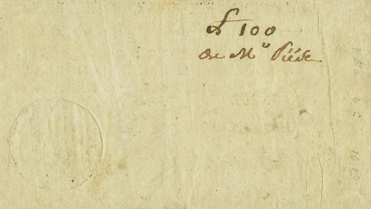 Back of United States pS798: 4 Dollars from 1777