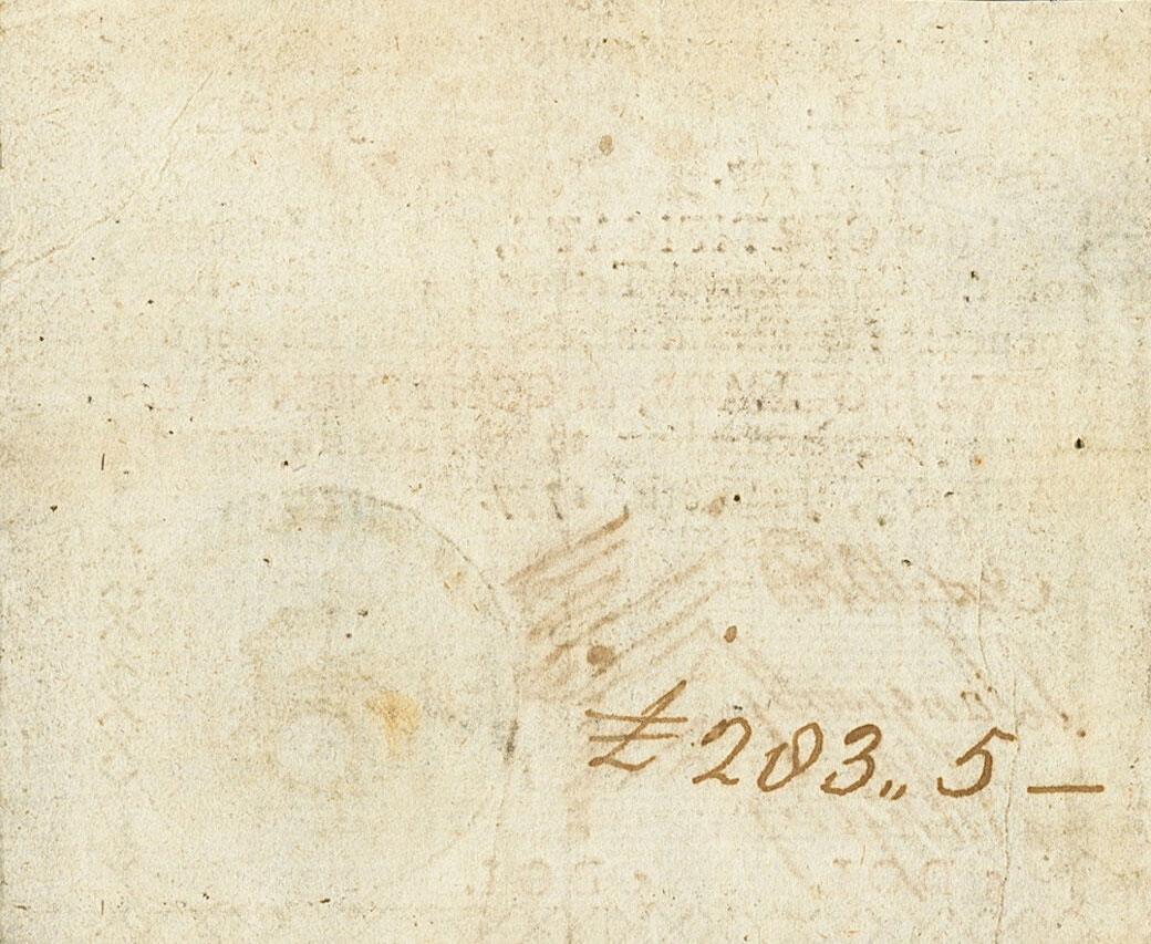 Back of United States pS824: 5 Dollars from 1777
