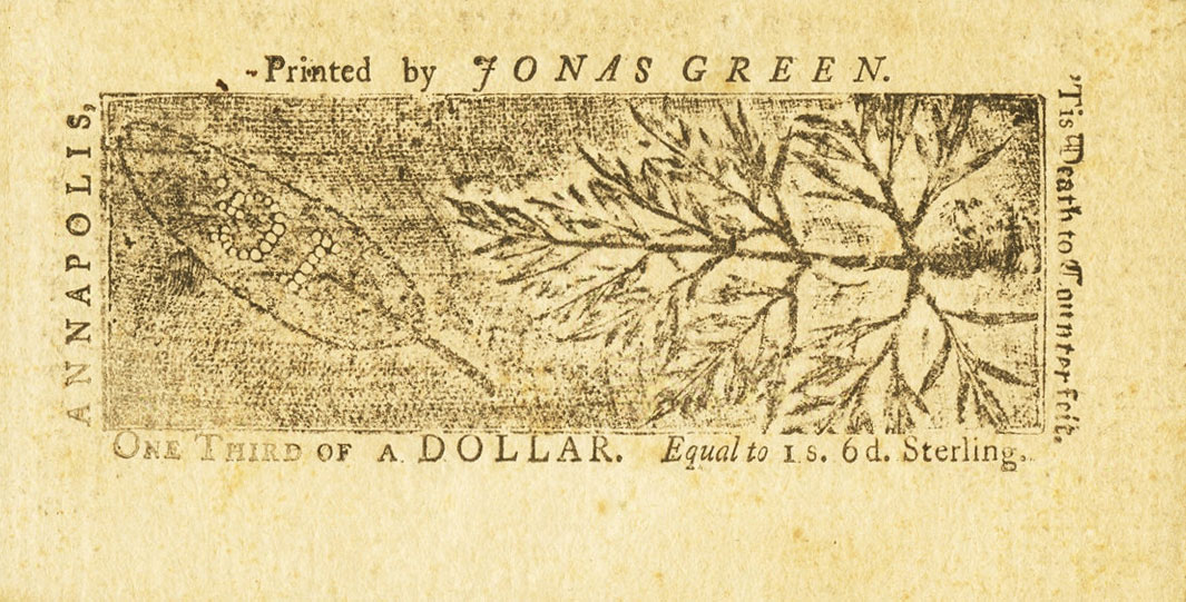 Back of United States pS951: 0.33 Dollar from 1767