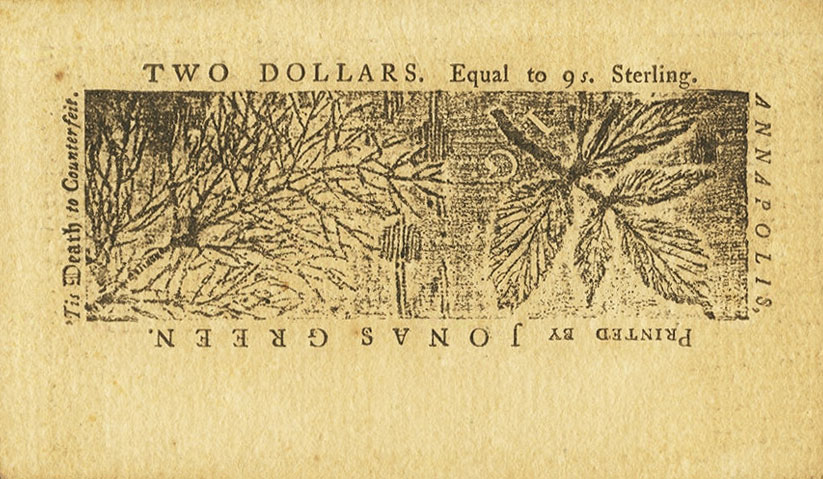 Back of United States pS955: 2 Dollars from 1767