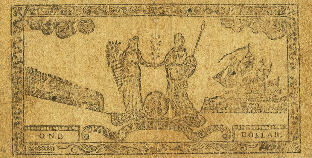 Back of United States pS982: 1 Dollar from 1775