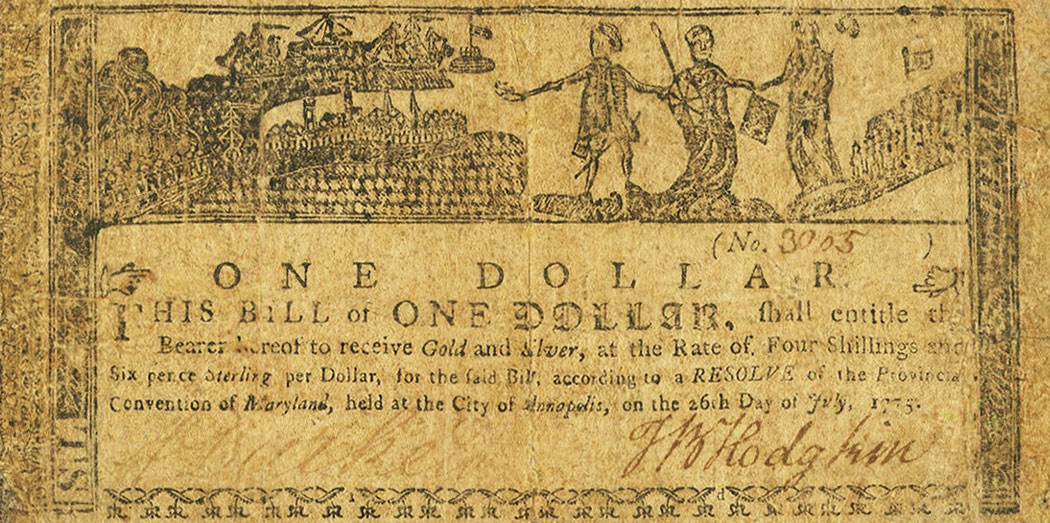 Front of United States pS982: 1 Dollar from 1775