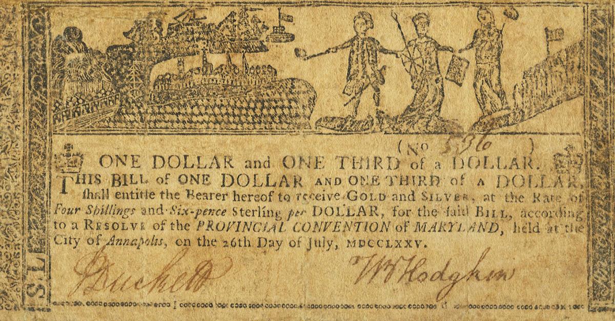 Front of United States pS983: 1.33 Dollars from 1775