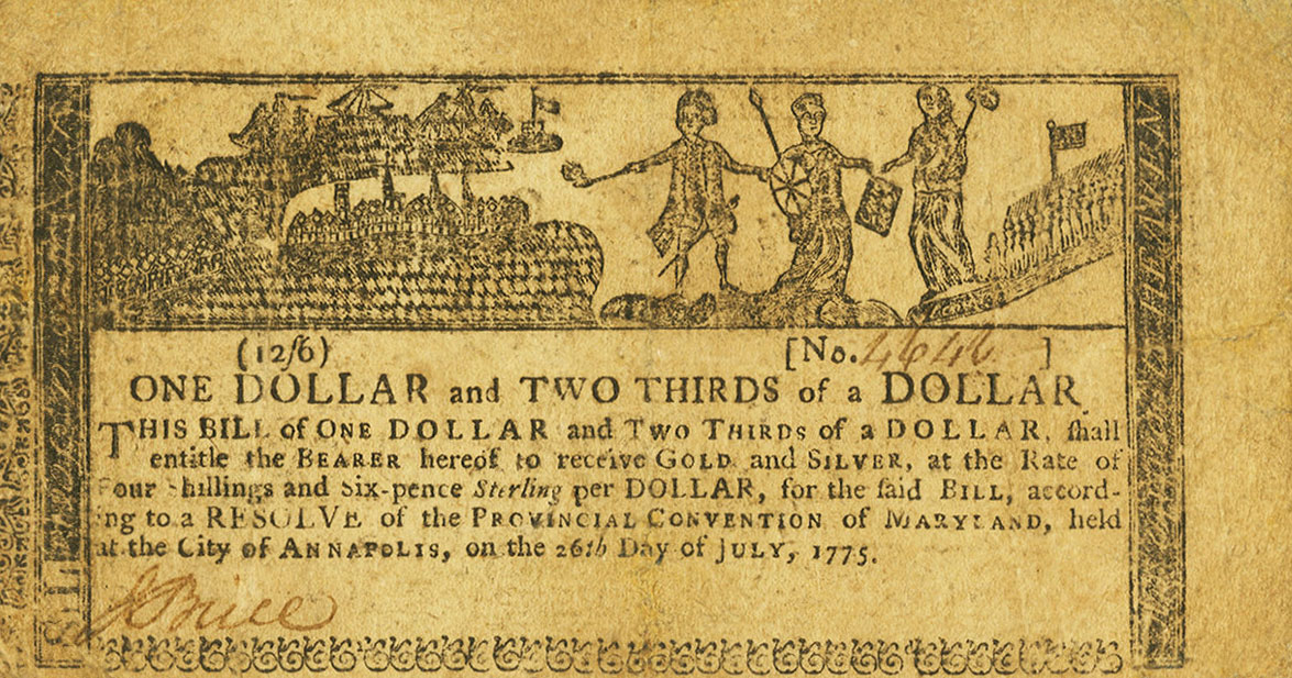 Front of United States pS984: 1.67 Dollars from 1775