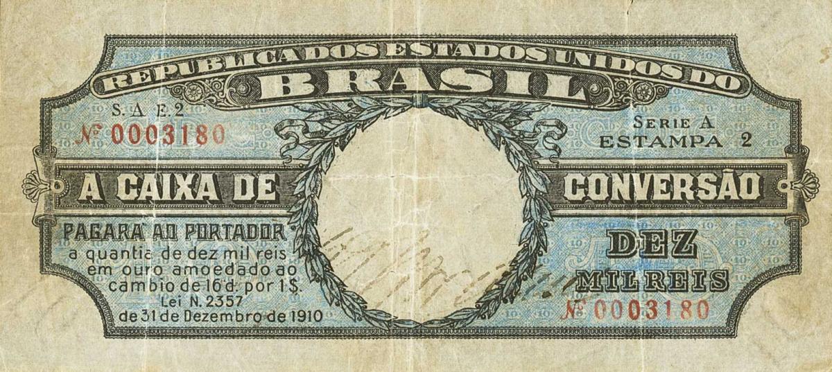 Front of Brazil p101a: 10 Mil Reis from 1910