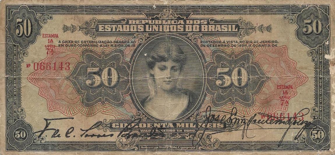 Front of Brazil p105a: 50 Mil Reis from 1926