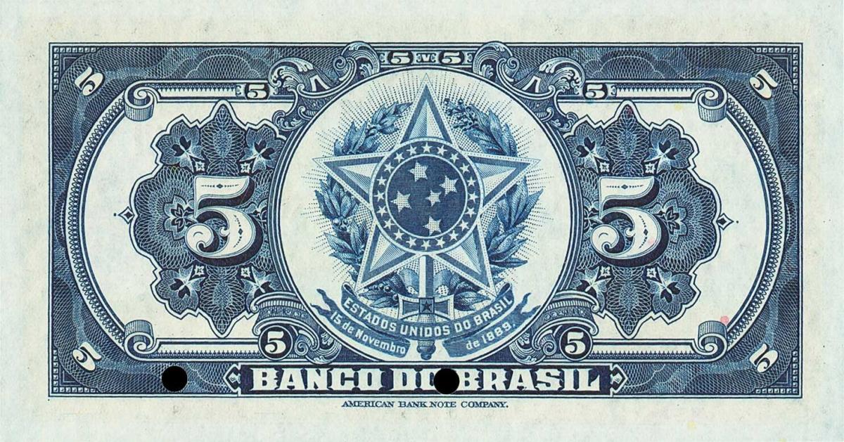 Back of Brazil p113s: 5 Mil Reis from 1923