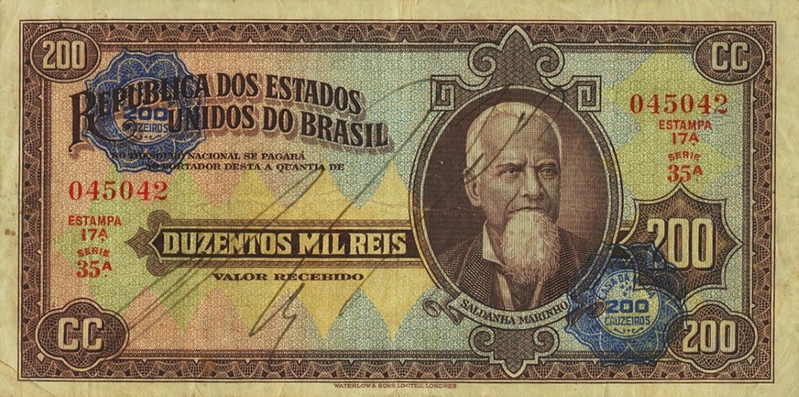 Front of Brazil p130A: 200 Cruzeiros from 1942