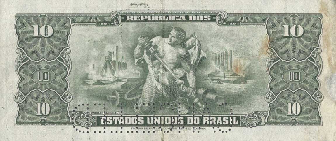 Back of Brazil p143s: 10 Cruzeiros from 1950