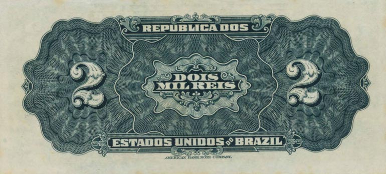 Back of Brazil p14a: 2 Mil Reis from 1919