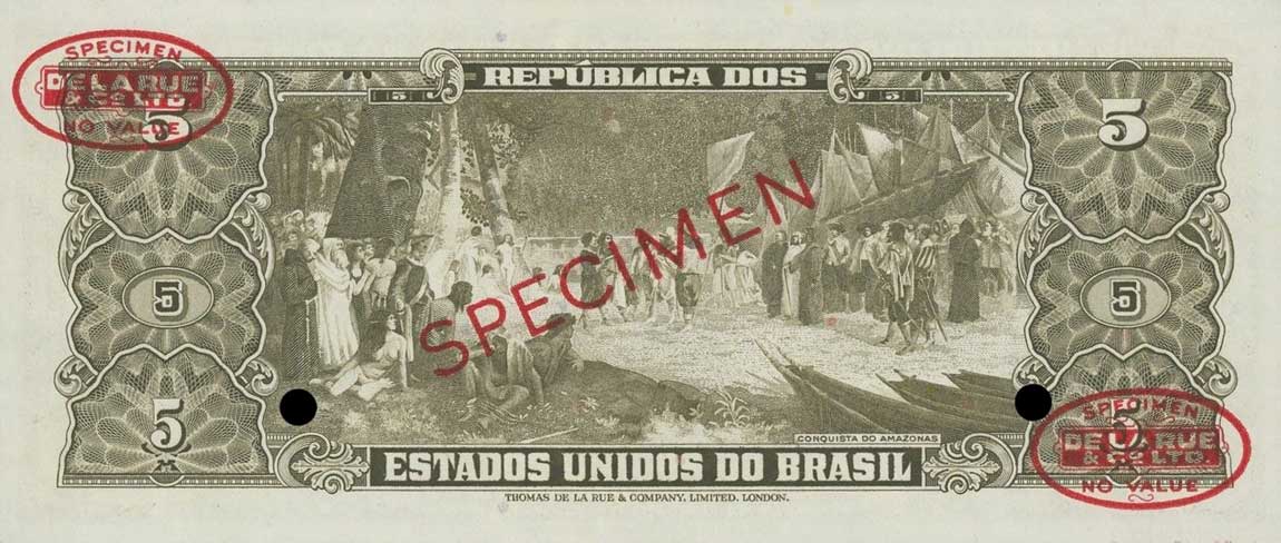 Back of Brazil p158s: 5 Cruzeiros from 1953