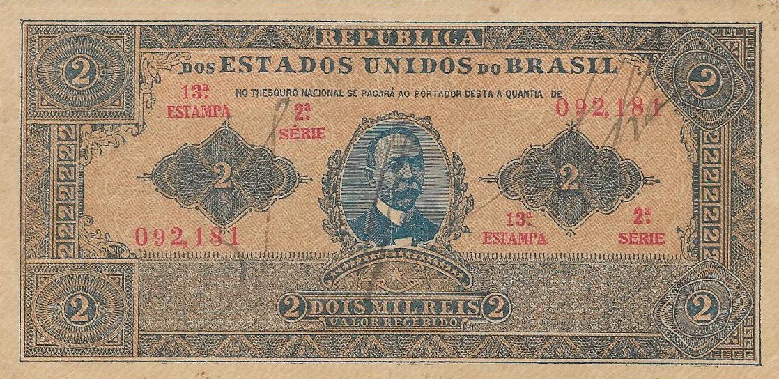 Front of Brazil p15: 2 Mil Reis from 1920