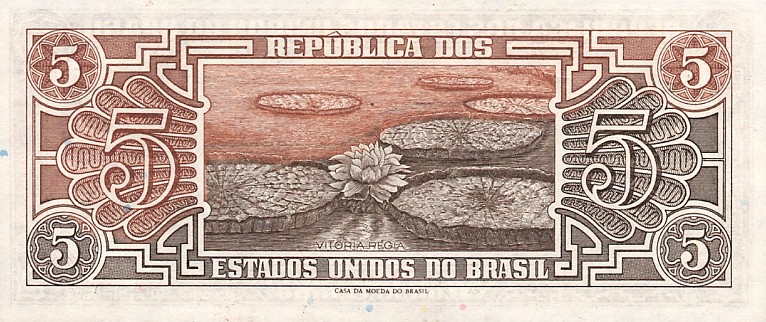Back of Brazil p166b: 5 Cruzeiros from 1961