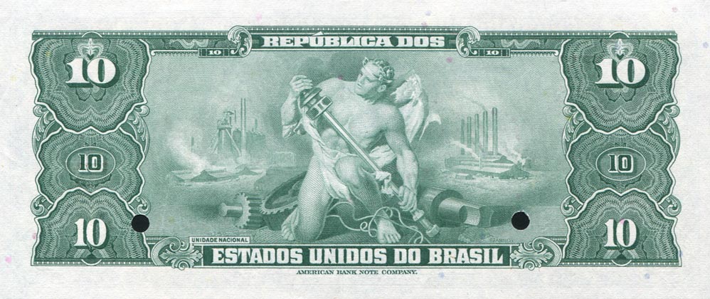 Back of Brazil p167s: 10 Cruzeiros from 1961