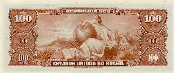 Back of Brazil p170b: 100 Cruzeiros from 1964