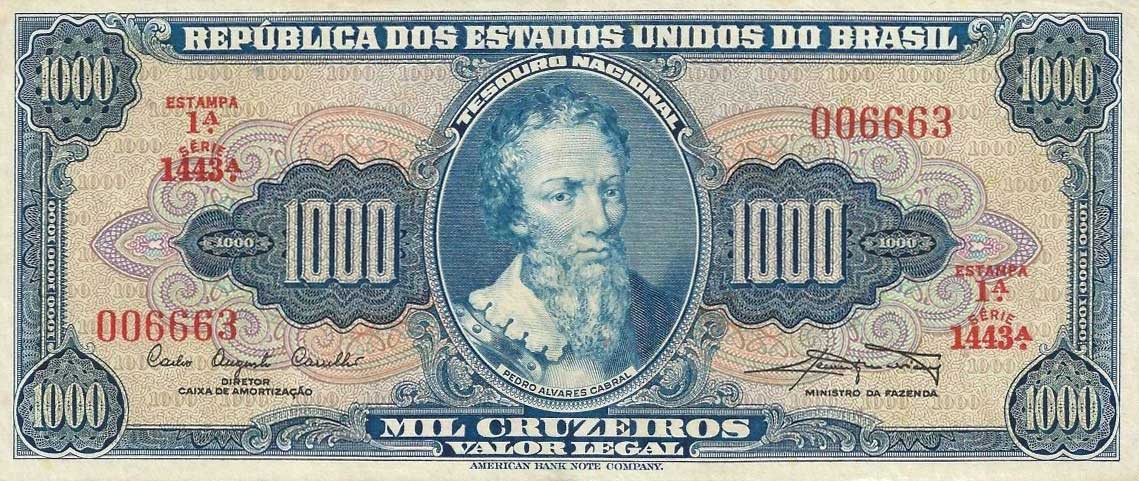 Front of Brazil p173a: 1000 Cruzeiros from 1961