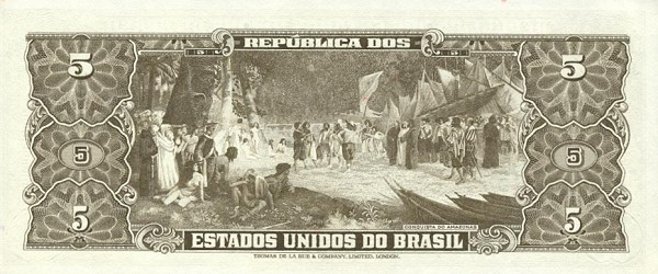 Back of Brazil p176c: 5 Cruzeiros from 1964