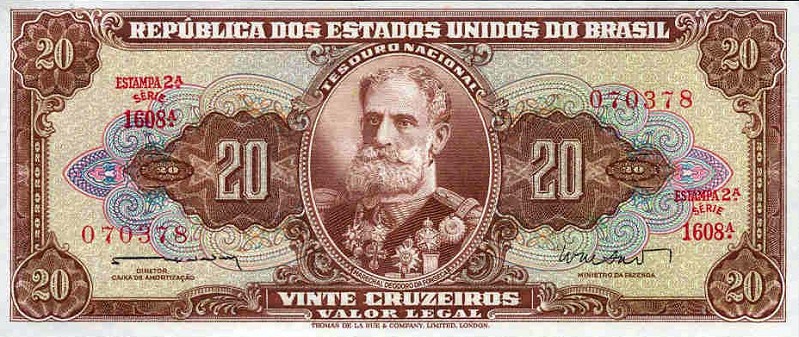 Front of Brazil p178: 20 Cruzeiros from 1962
