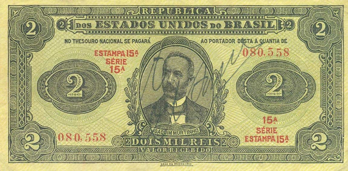 Front of Brazil p17a: 2 Mil Reis from 1923