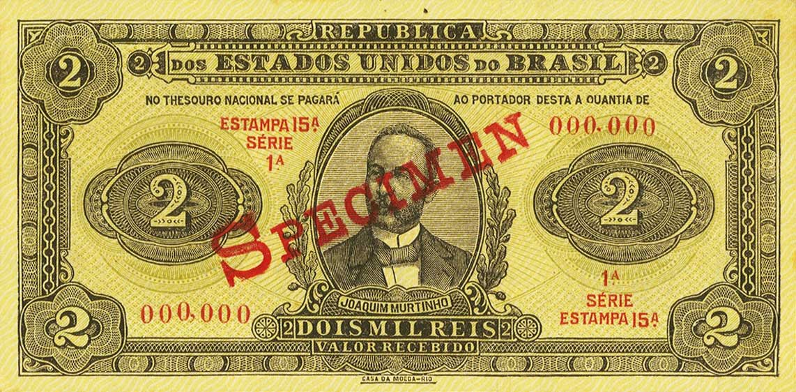 Front of Brazil p17s: 2 Mil Reis from 1923
