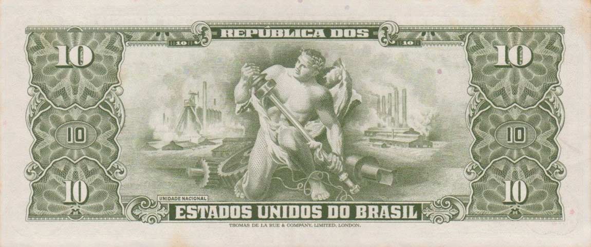 BRAZIL 1 CRUZEIRO NOVO ON 1000 CRUZEIROS 1966 P187b UNC