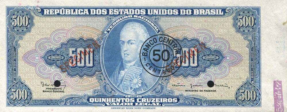 Front of Brazil p186s: 50 Centavos from 1967