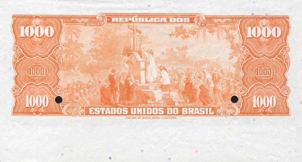 Back of Brazil p187s: 1 Cruzeiro Novo from 1966