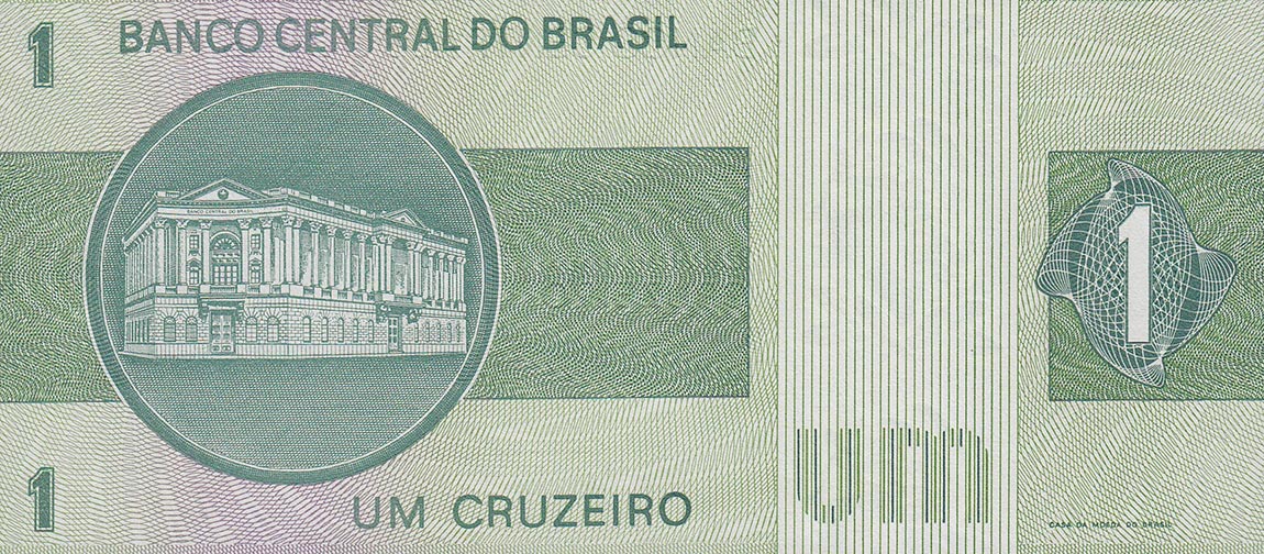 Back of Brazil p191Ab: 1 Cruzeiro from 1975