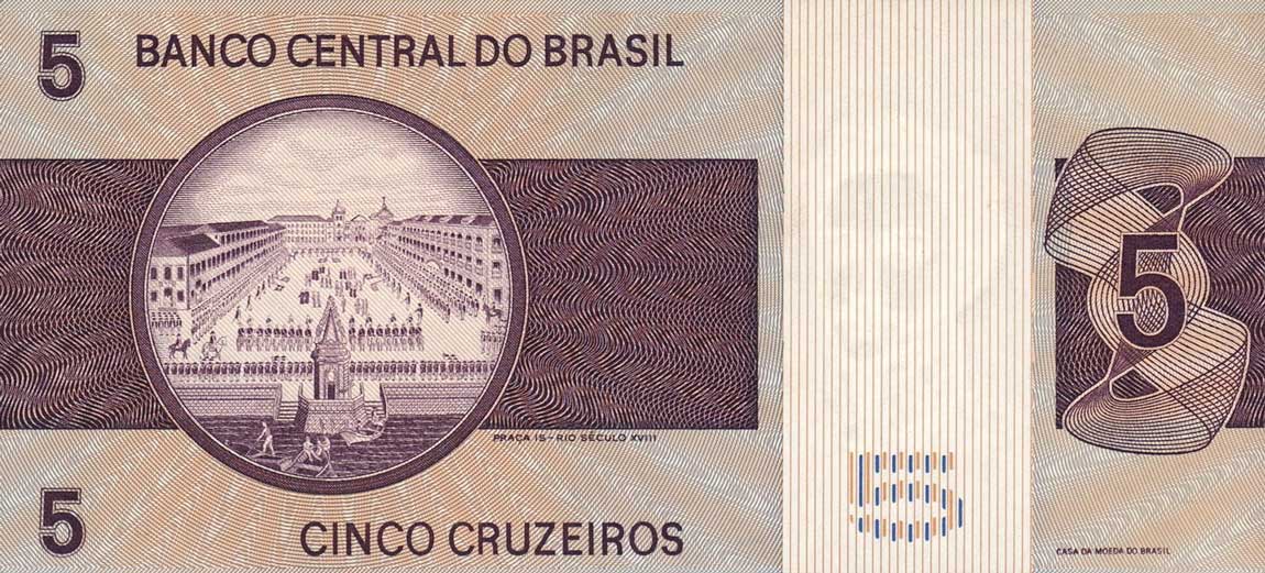 Back of Brazil p192a: 5 Cruzeiros from 1970