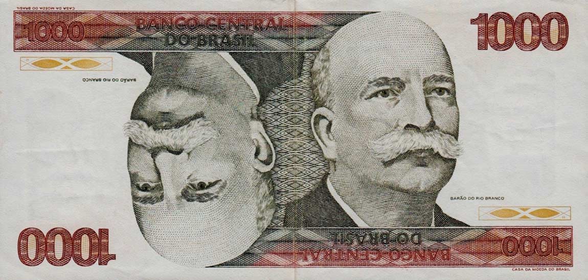 Front of Brazil p197c: 1000 Cruzeiros from 1980