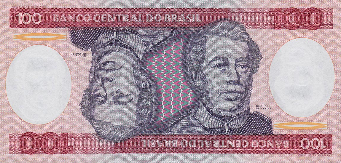 Front of Brazil p198b: 100 Cruzeiros from 1984