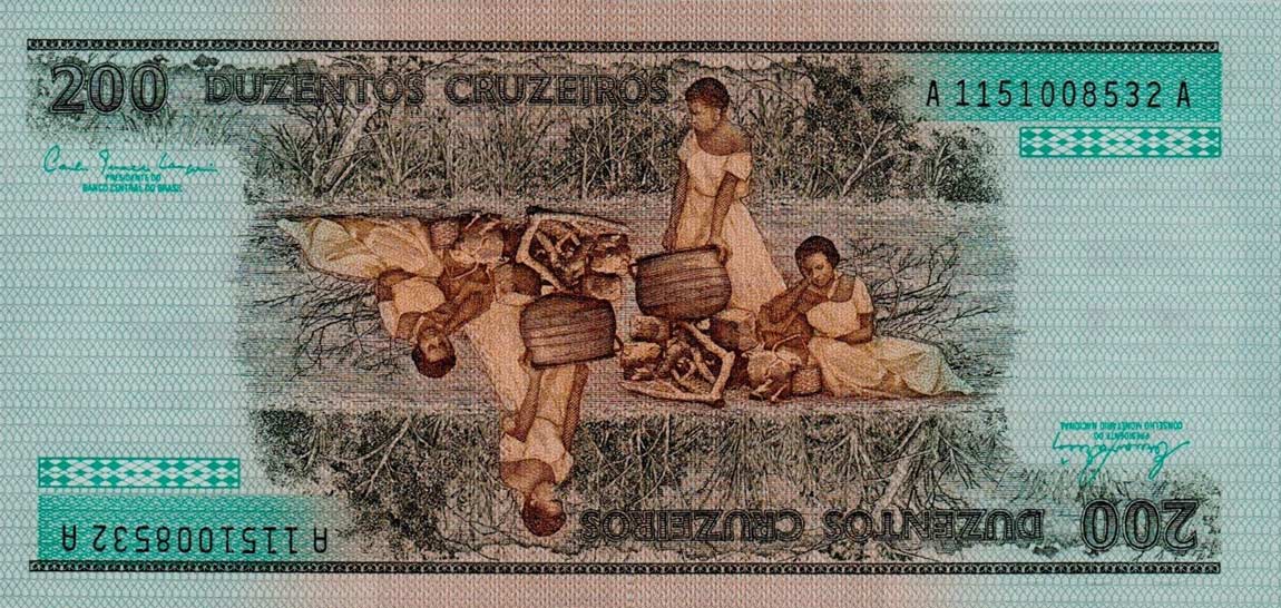 Back of Brazil p199a: 200 Cruzeiros from 1981