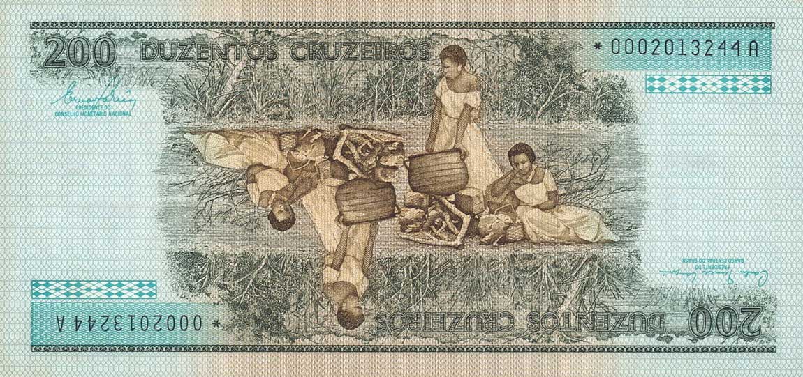 Back of Brazil p199r: 200 Cruzeiros from 1981