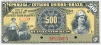 p1s from Brazil: 500 Reis from 1893