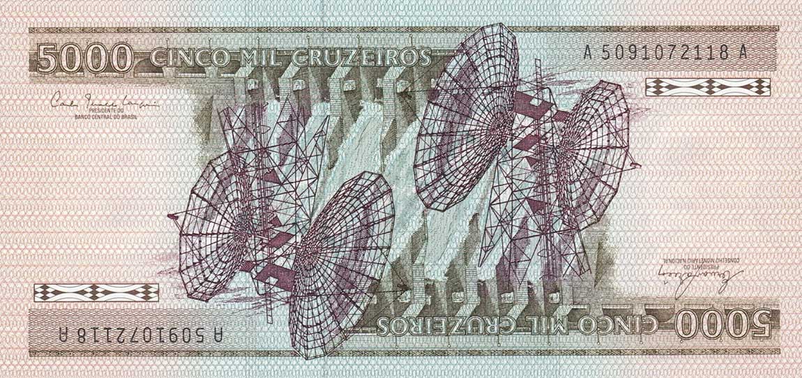 Back of Brazil p202a: 5000 Cruzeiros from 1981