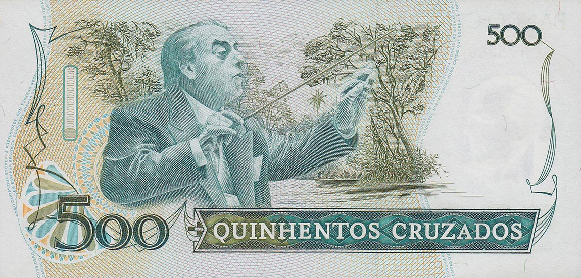 Back of Brazil p212d: 500 Cruzados from 1988