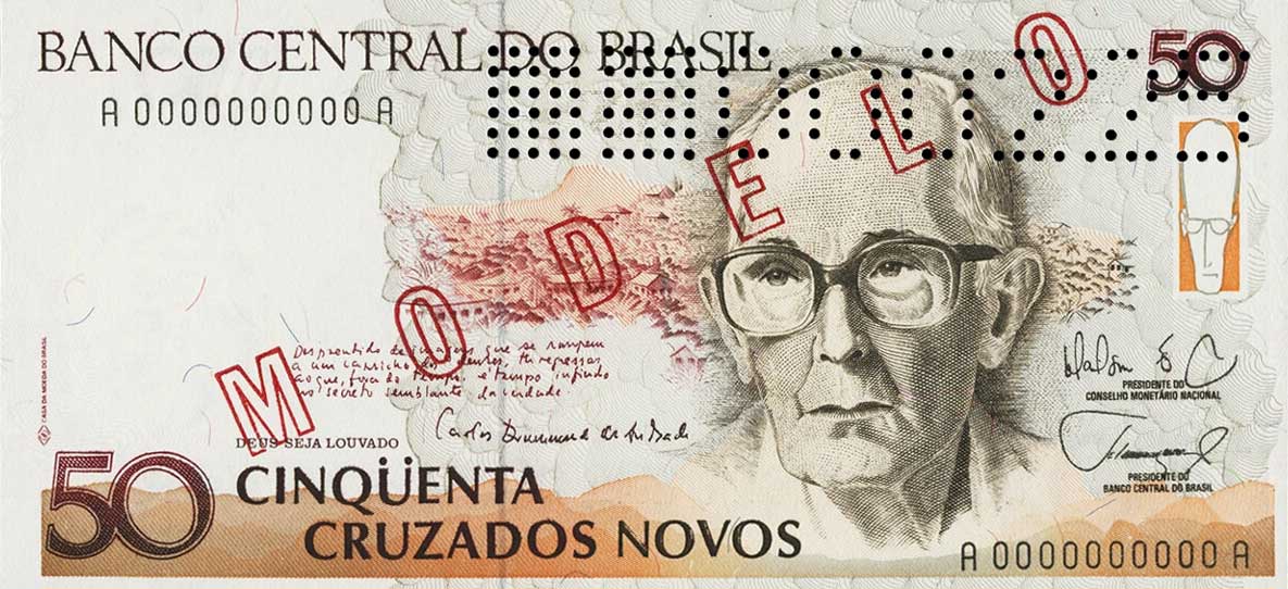 Front of Brazil p219s: 50 Cruzados Novos from 1989