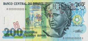 p221s from Brazil: 200 Cruzados Novos from 1989