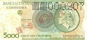 Gallery image for Brazil p227s: 5000 Cruzeiros