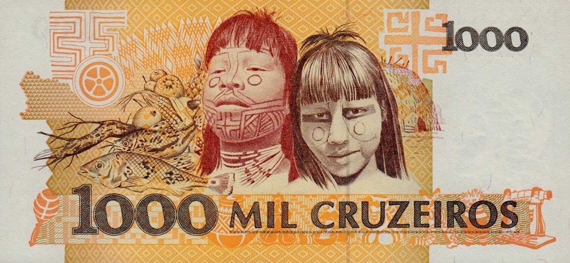 Back of Brazil p231a: 1000 Cruzeiros from 1990