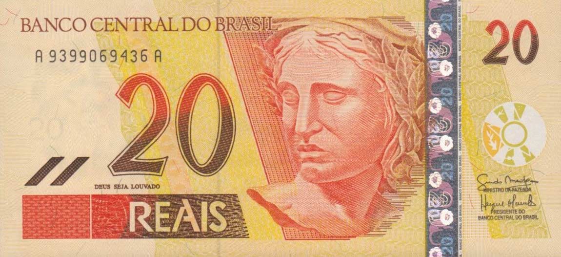 Front of Brazil p250d: 20 Reais from 2002