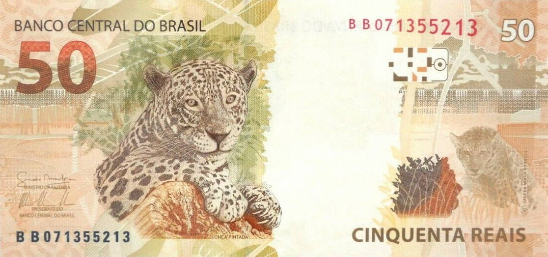 Back of Brazil p256d: 50 Reais from 2010