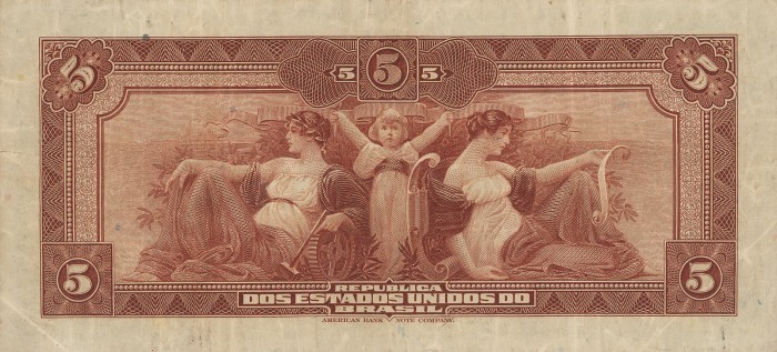 Back of Brazil p29b: 5 Mil Reis from 1925