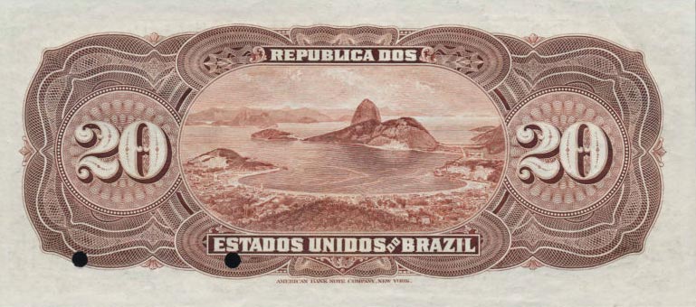 Back of Brazil p44s: 20 Mil Reis from 1909