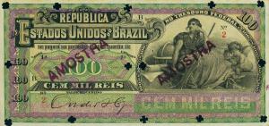 Gallery image for Brazil p61s: 100 Mil Reis