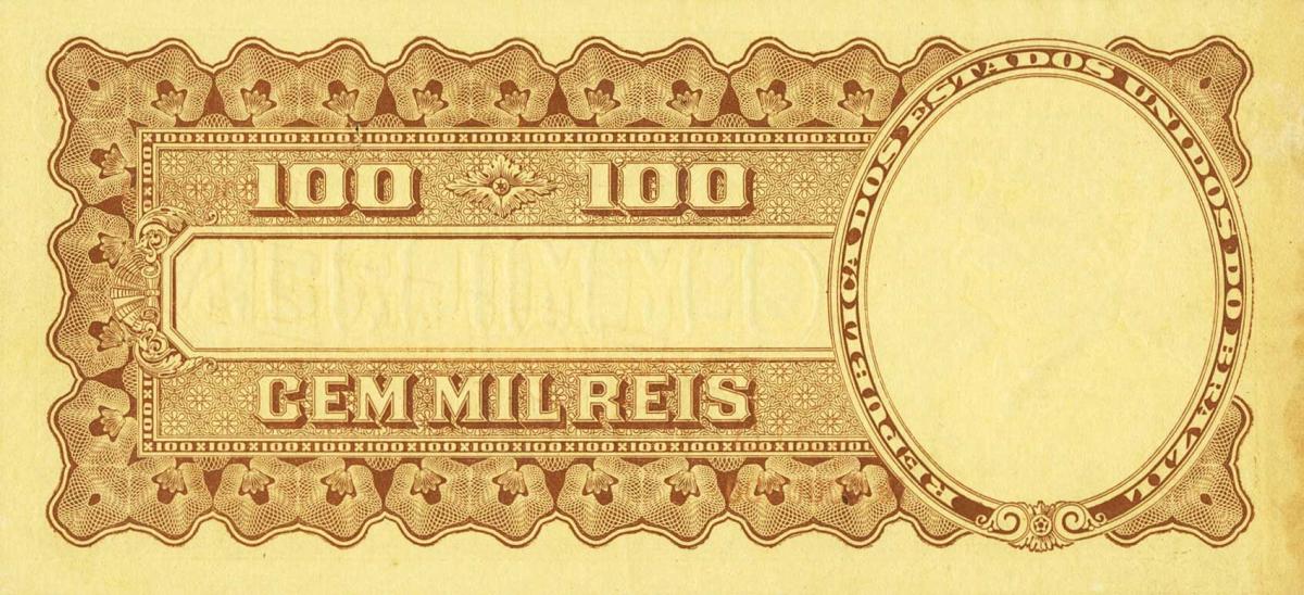 Back of Brazil p67s: 100 Mil Reis from 1915