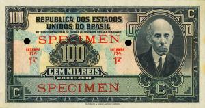 Gallery image for Brazil p71s: 100 Mil Reis