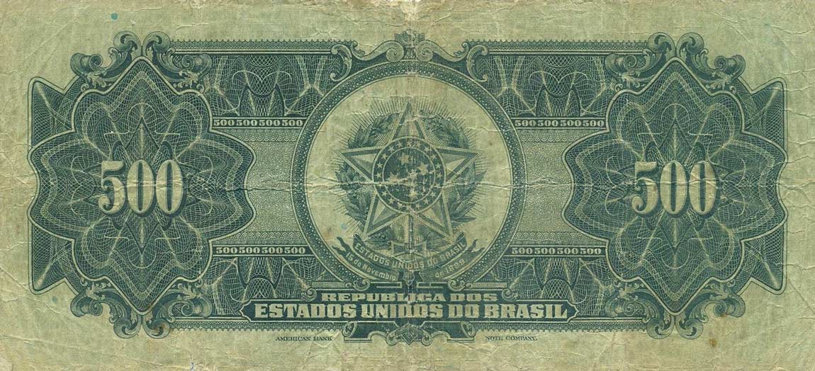 Back of Brazil p92c: 500 Mil Reis from 1931