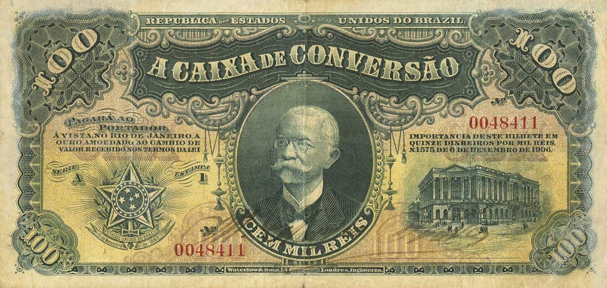 Front of Brazil p97: 100 Mil Reis from 1906